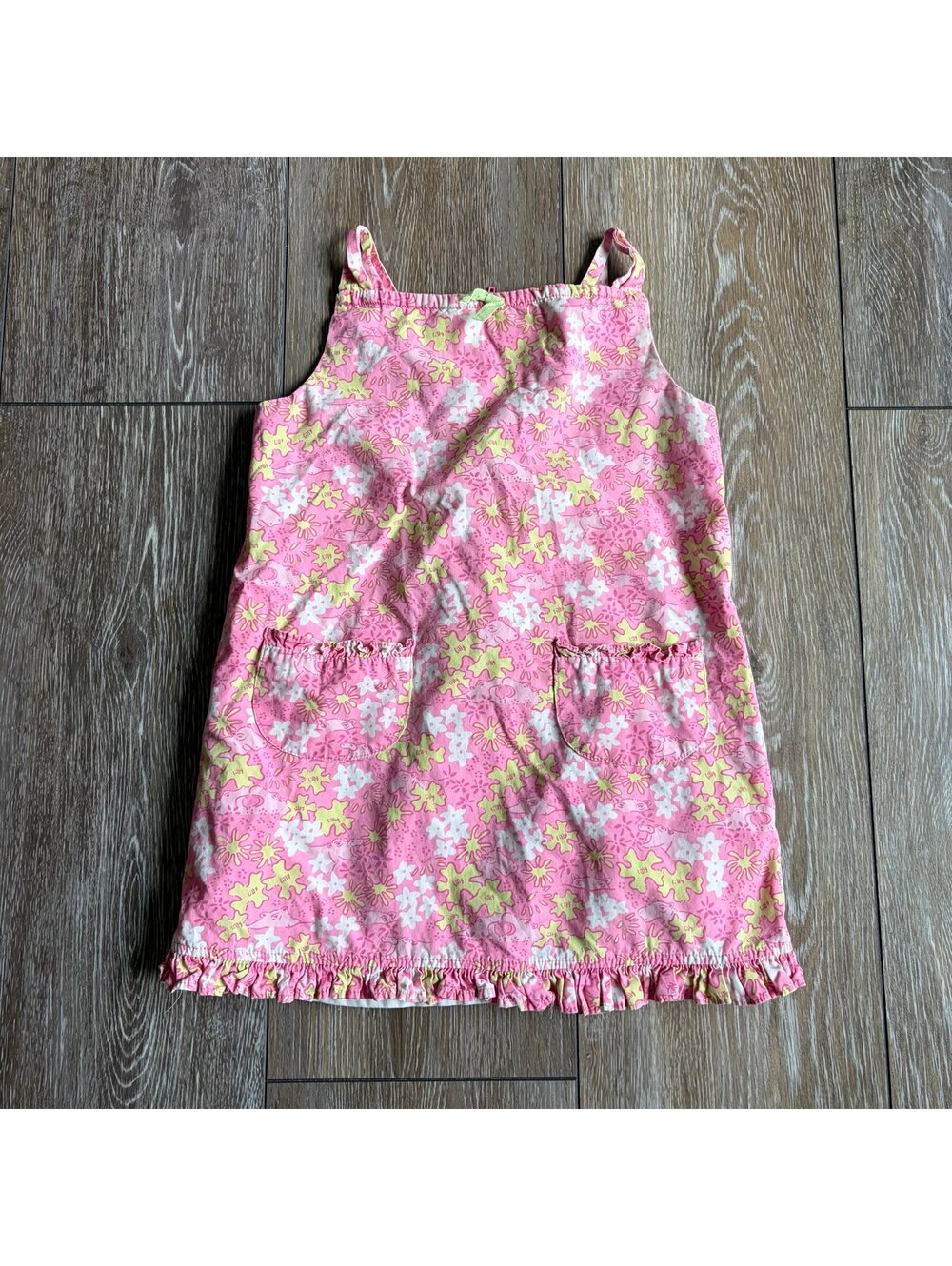 Vintage Lilly Pulitzer Girls Hippo Floral Ruffle White Label Y2K